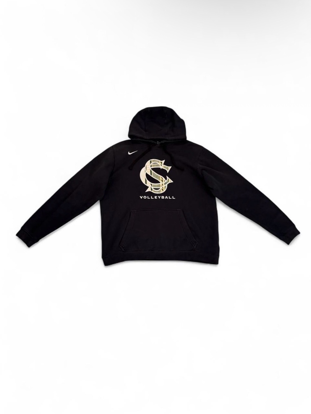 Nike Black Hoodie with Cream Volleyball Crest